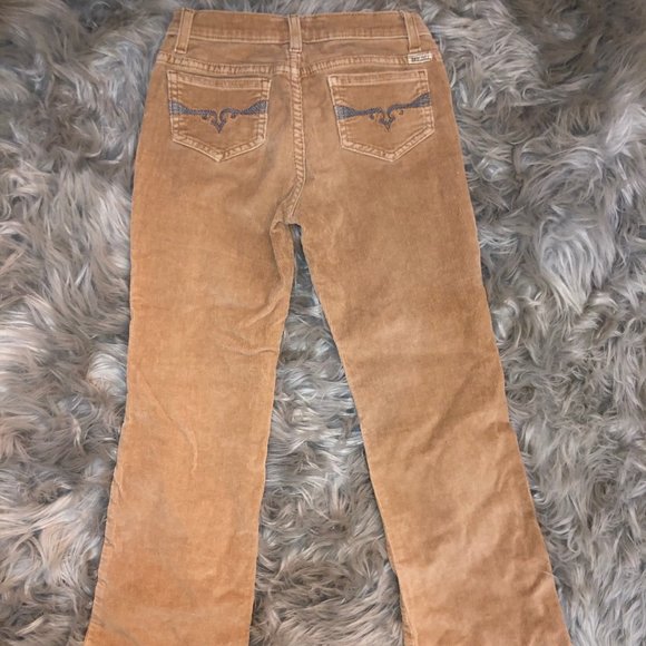 Girls Tan Corduroy Flare Pants - Picture 2 of 4